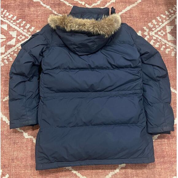 Brooks Brothers Men's Down Parka with detachable Fur-lined Hood Navy Blue L - Picture 6 of 8